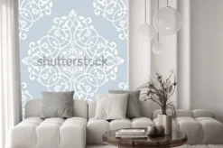 Naklejka: Kwiatowy wzór. barokowa tapeta, adamaszek. bezszwowe tło wektor.