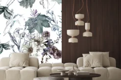 Naklejka: Kwiaty liście i trawy