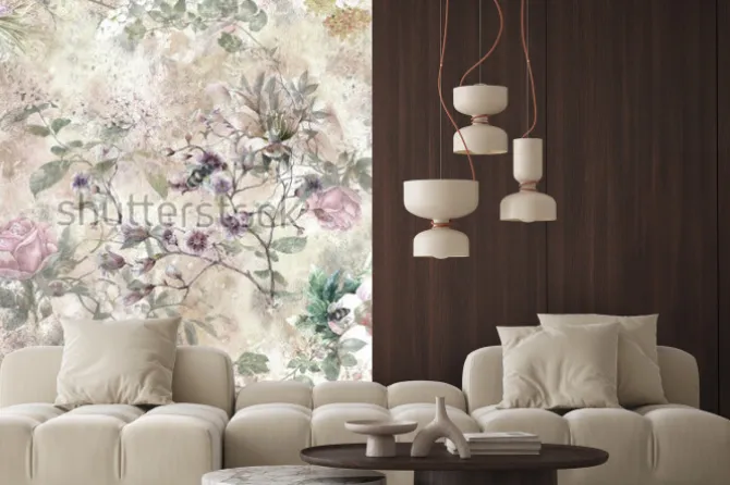 Naklejka: Kwiecisty ogród w pastelowych kolorach