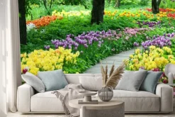 Naklejka: Kwitnienia tulipanów w ogrodzie