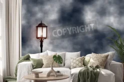 Naklejka: Lampa po światło na profilu nieba