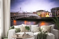 Naklejka: Landmark hapenny most na rzece liffey w dublinie