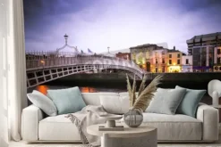 Naklejka: Landmark hapenny most na rzece liffey w dublinie