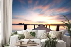 Naklejka: Langer weg auf dem see