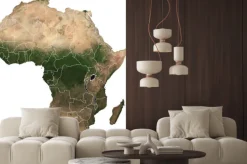 Naklejka: Large (97 mp) isolated satellite image of africa with country