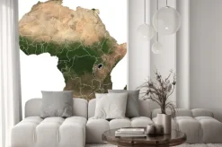 Naklejka: Large (97 mp) isolated satellite image of africa with country