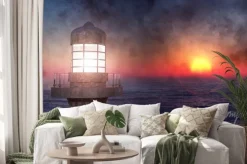 Naklejka: Latarnia morska na wybrzeżu