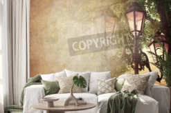 Naklejka: Latarnia ulicy, archiwalne tła z miejsca dla tekstu