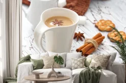 Naklejka: Latte kawa i ciasteczka czekoladowe