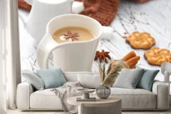 Naklejka: Latte kawa i ciasteczka czekoladowe