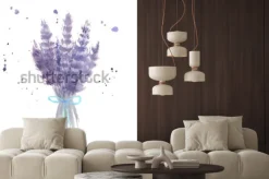 Naklejka: Lawenda przewiązana niebieską wstążką