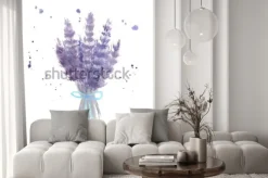 Naklejka: Lawenda przewiązana niebieską wstążką