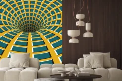 Naklejka: Lejek kratkę. obracanie dziurę. motley ruchomego tła. optyczny