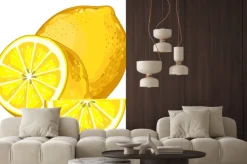 Naklejka: Lemon pojedynczo na białym tle.