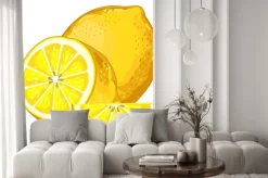 Naklejka: Lemon pojedynczo na białym tle.