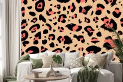 Naklejka: Leopard seamless pattern. animal print with leopard dots. trendy