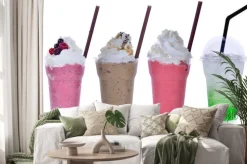 Naklejka: Letnie napoje z lodem na białym tle