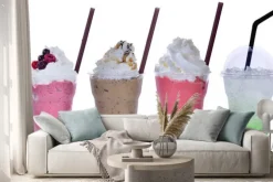 Naklejka: Letnie napoje z lodem na białym tle