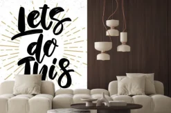 Naklejka: Lets do this. lettering phrase on grunge background. design