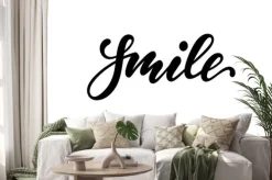 Naklejka: Lettering poster smile. inspirational and motivational quotes,