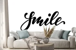 Naklejka: Lettering poster smile. inspirational and motivational quotes,