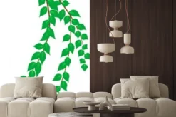 Naklejka: Liść brzozy tle. ilustracji wektorowych.