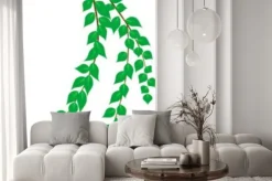 Naklejka: Liść brzozy tle. ilustracji wektorowych.