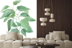 Naklejka: Liścia gałązka bzu akwarele ilustracji