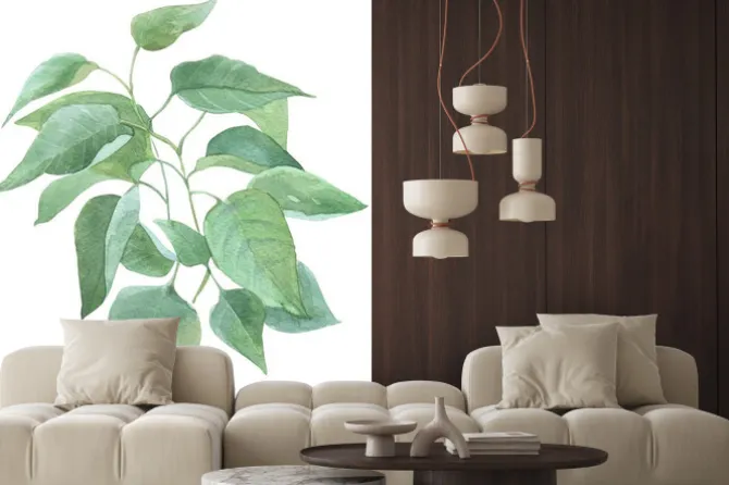 Naklejka: Liścia gałązka bzu akwarele ilustracji