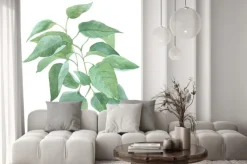 Naklejka: Liścia gałązka bzu akwarele ilustracji