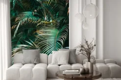 Naklejka: Liście palmowe w głębokiej zieleni