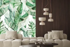 Naklejka: Liście palmy i bananowca w odcieniach zieleni
