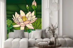 Naklejka: Lilią wodna na witrażu