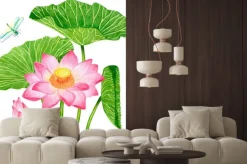 Naklejka: Lilia wodna malowana kredką