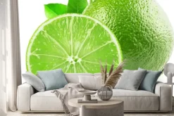 Naklejka: Limonka z zielonymi listkami