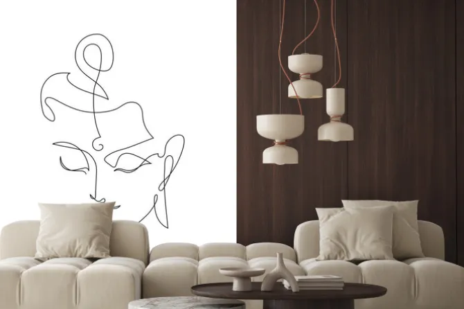 Naklejka: Linearny rysunek buddy