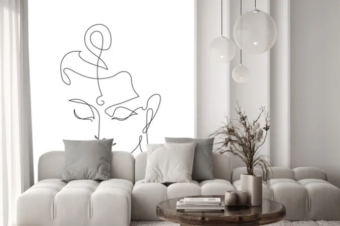 Naklejka: Linearny rysunek buddy