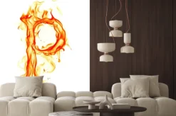 Naklejka: List ognia samodzielnie na białym tle