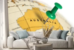Naklejka: Location australia. green pin on the map.