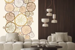 Naklejka: Log vector tnie drewno pionowy ornament bez szwu