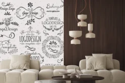 Naklejka: Logo design with hand sketched elements