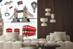 Naklejka: London doodles. wektorowa ręka rysująca ilustracja z londyńskimi
