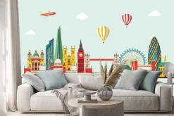 Naklejka: London skyline streszczenie. ilustracji wektorowych - wektor