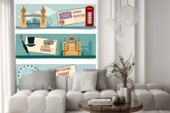 Naklejka: London turystyczna banner set