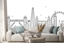 Naklejka: Londyn panoramę, anglia, uk budynków miasta wektor