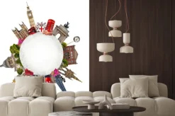 Naklejka: Londyn. turystyczny i biznesowy kolaż, słynnych londyńskich budynków