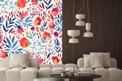 Naklejka: Ludowy wzór w kwiaty i liście