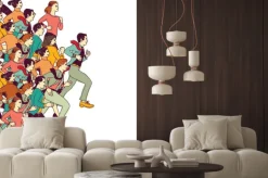 Naklejka: Ludzie biznesu duża grupa kolorów konkurencji