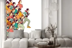 Naklejka: Ludzie biznesu duża grupa kolorów konkurencji