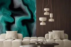 Naklejka: Luxury deep blue ocean liquid colors background